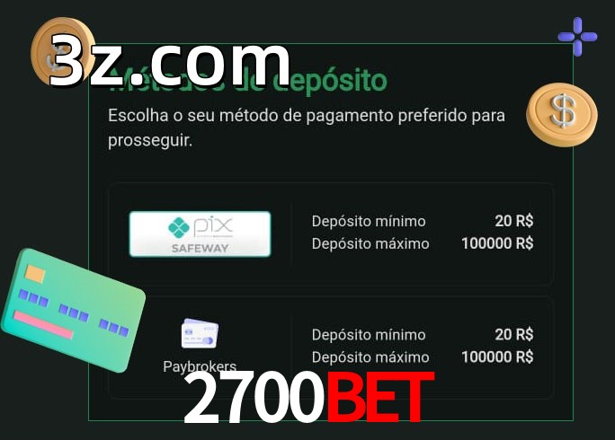 O cassino 2700BETbet oferece uma grande variedade de métodos de pagamento